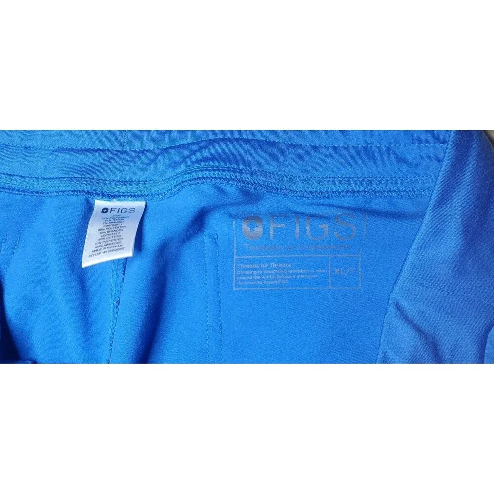 Figs Technical Collection Scrub Pants XLT X-Large Blue Polyester Nursing Hospita